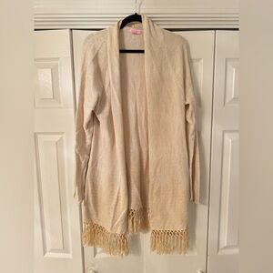 Lilly Pulitzer Metallic Gold Fringe Cardigan